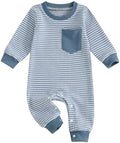VISGOGO Newborn Infant Baby Boy Waffle Cotton Romper Clothes Onesie Stripe by VISGOGO