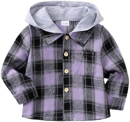 Toddler Baby Boy Long Sleeve Shirt Flannel Buffalo Plaid Shirts Button Down by KimiBear