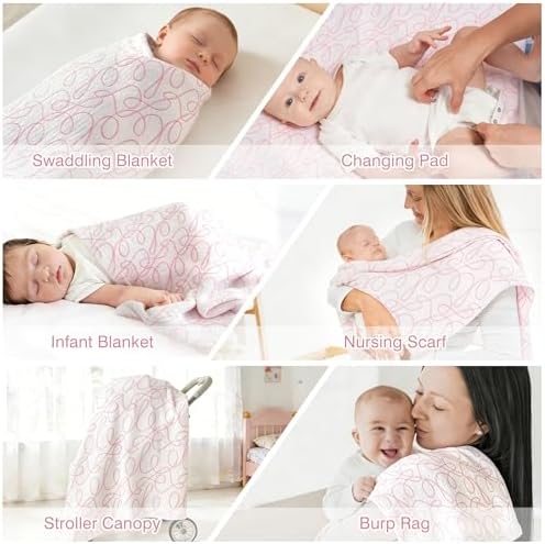 Baby Swaddle Blankets, Bamboo Muslin Receiving Blanket | 1-Pack, Lightweight & - Image 6