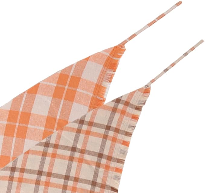 Fall Dog Bandana Autumn Thanksgiving Plaid Reversible Triangle Bibs Scarf - Image 4