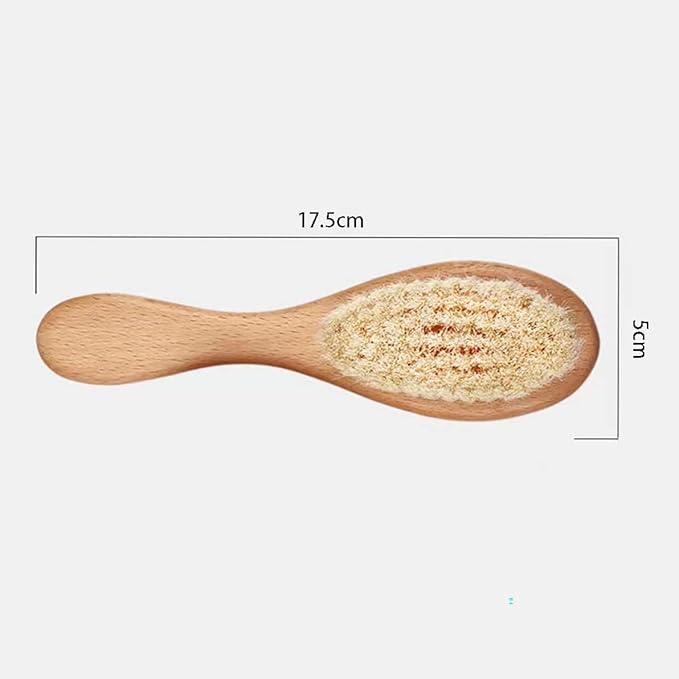 Wooden Handle And Super Soft Goat Hair, Soft Baby Brush For Newborns And Toddlers