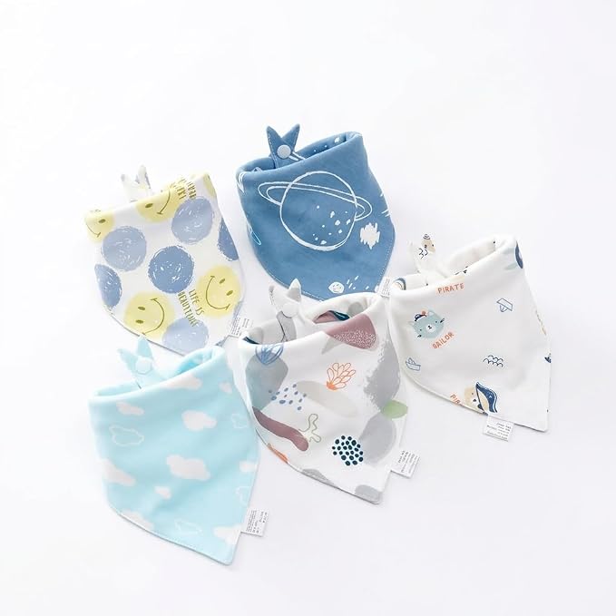 Soft Cotton Bandana Bibs, Absorbent Triangular Drool Bibs by Unknown