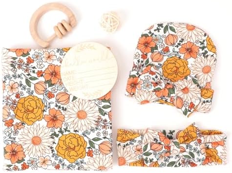DRESHOW BQUBO Baby Girl Newborn Floral Receiving Blankets - Image 2