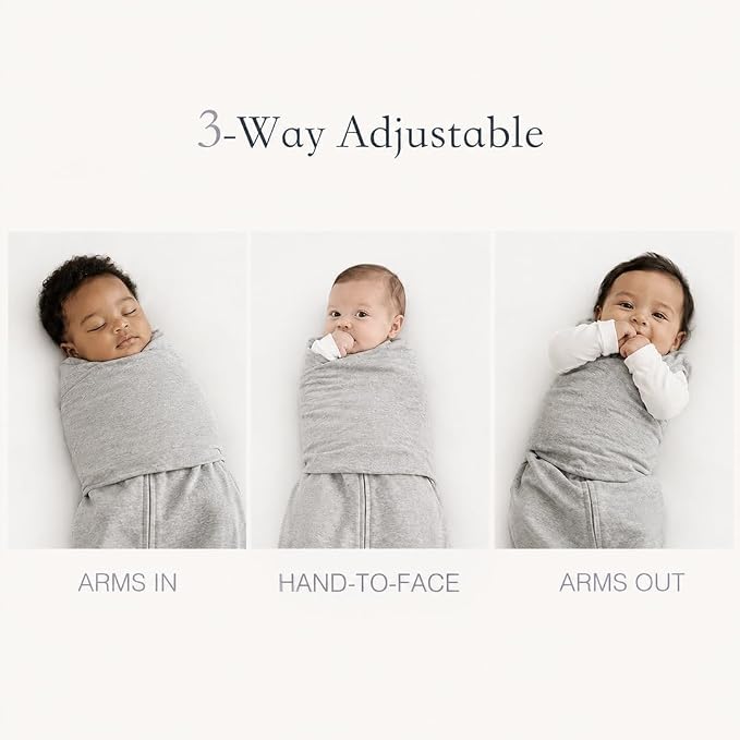 Baby Sleep Sack Swaddle 2 Pack, 3-Way Adjustable, Organic Cotton | Swaddles 3-6 - Image 4