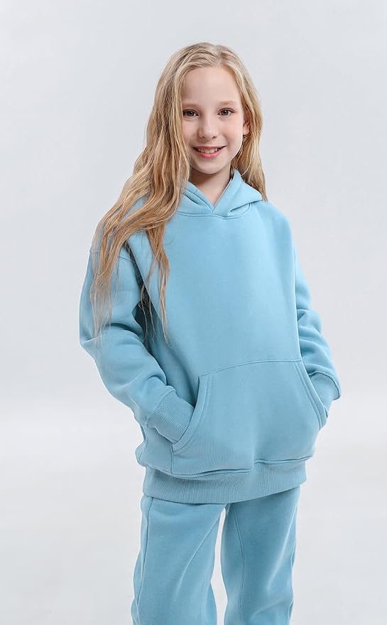 Toddler Boys Girls Sweatshirt Cotton Solid Fall Pullover Hoodie | Long Sleeve - Image 3