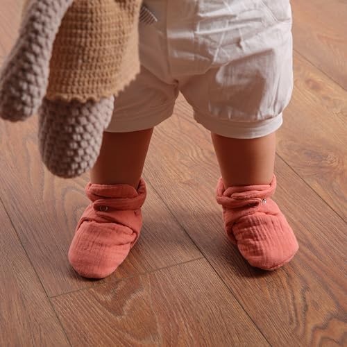 Ella Bonna Baby Booties Organic Cotton Muslin Newborn Baby Slippers Baby Boy - Image 2