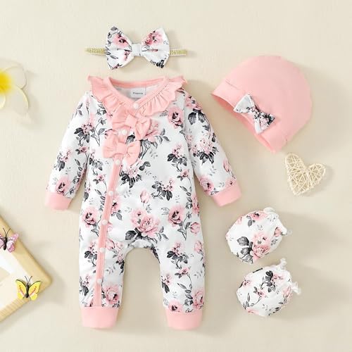 Mikrdoo Newborn Baby Girl Clothes Long Sleeve Romper - Image 3
