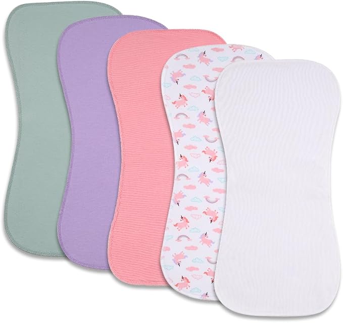 Baby Burp Cloths, Soft Absorbent Towel, 5 Pack by Gelisite