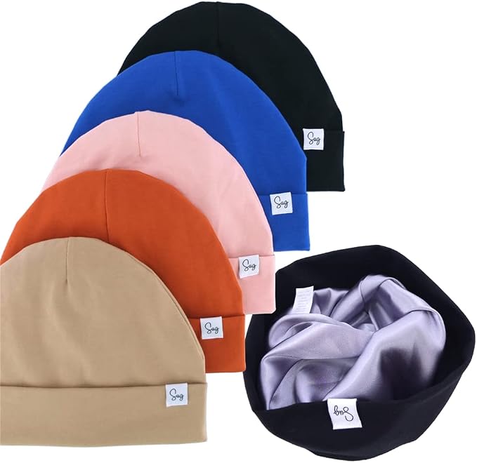 Jersey Beanie Hat for Newborn Baby Boys Girls Silky Satin Lined Hats Bonnet - Image 7