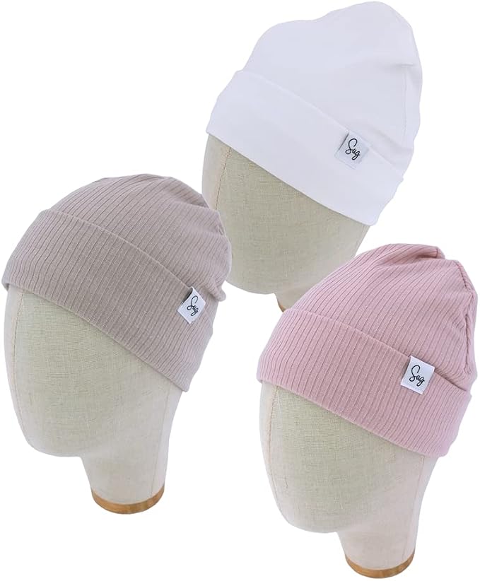 Jersey Beanie Hat for Newborn Baby Boys Girls Silky Satin Lined Hats Bonnet - Image 2