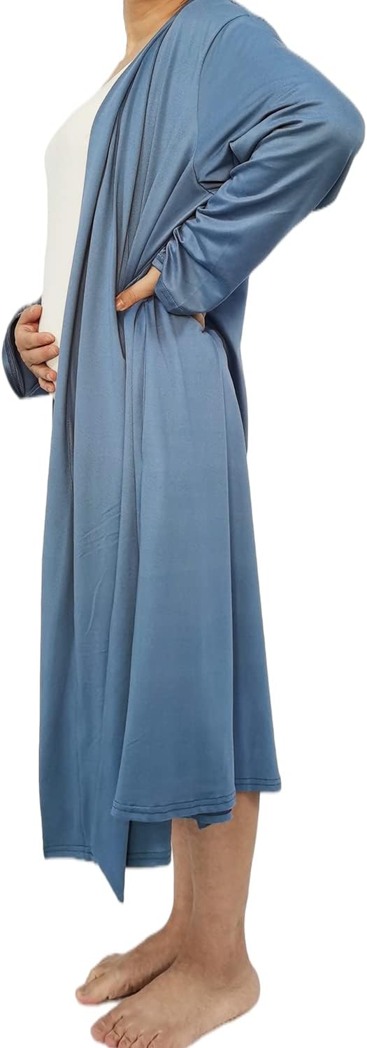 SUFEINI Maternity Robe and Matching Baby Swaddle Blanket Set, Mommy Robe - Image 3