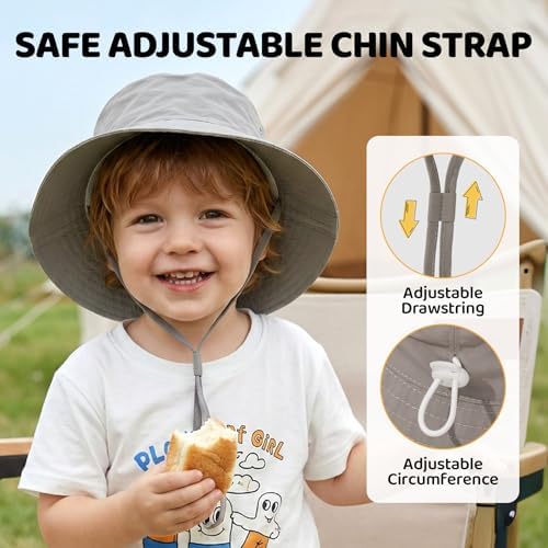 Toddler Bucket Hats UPF 50+ Baby Sun Hat Adjustable Kids Sun Protection Summer - Image 5