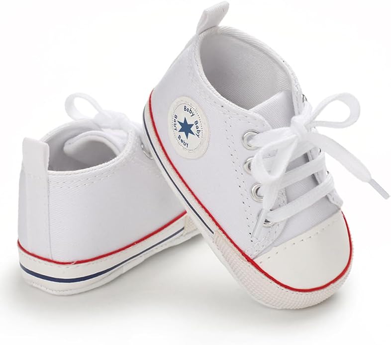 Unisex Baby Girls Boys Canvas High-top Shoes, Newborn Infant Anti-Slip Soft - Image 3