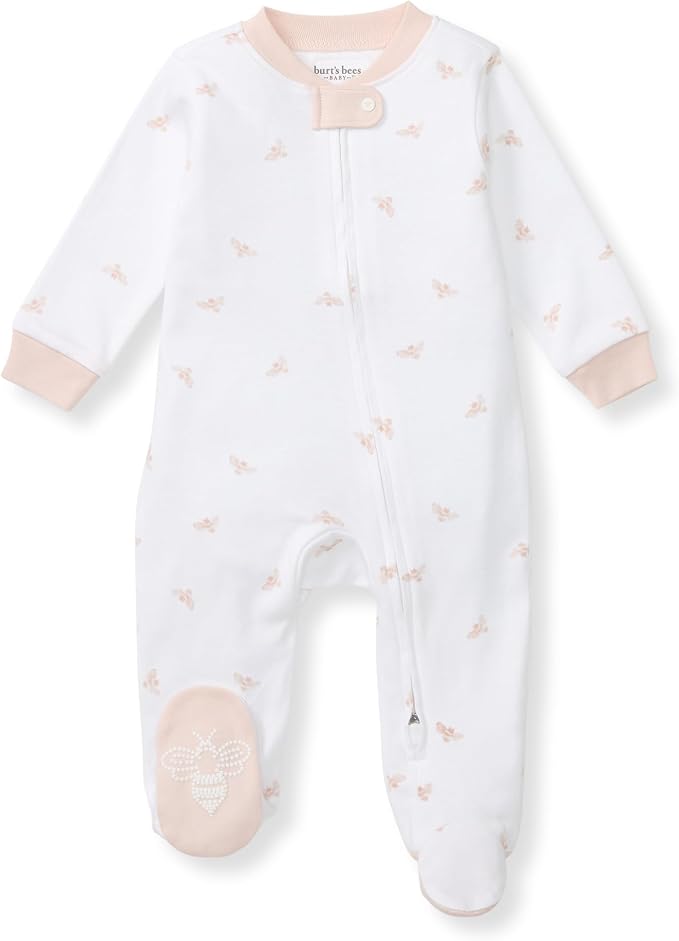 Burt's Bees Baby Girls' Organic Cotton, Sleep and Play Footed Pajamas | Easy by BurtsBeesBaby