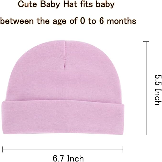 Newborn Hats Mittens Set Cute Baby Girls Boys Cotton Beanie hat Gloves - Image 2
