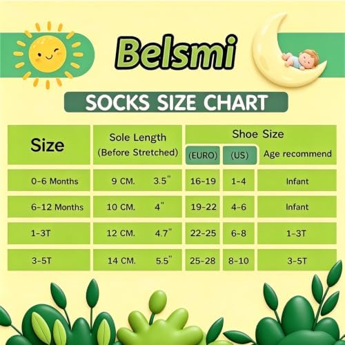 Baby Non Slip Socks with Grip, Toddler Cotton Crew Socks - Image 7