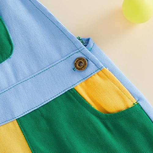 Fernvia Toddler Kids Baby Girl Boy Contrast Color Overalls Shorts Clothes - Image 5