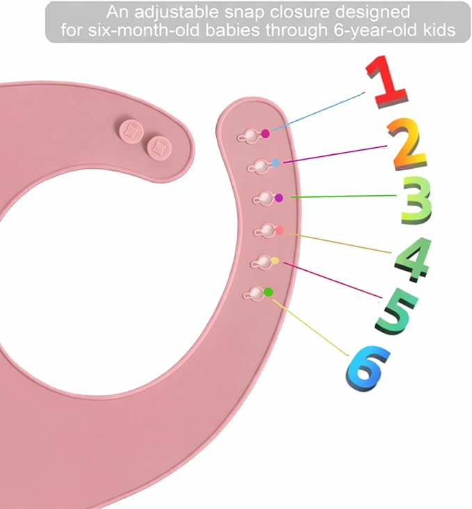 PandaEar Silicone Baby Bibs, 4 Pack Waterproof Feeding Bibs - Image 4