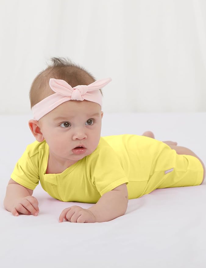 Jimonda Baby Rompers Cotton Boys Girls Short Sleeve Sleepers Pajamas Pjs | Two - Image 3