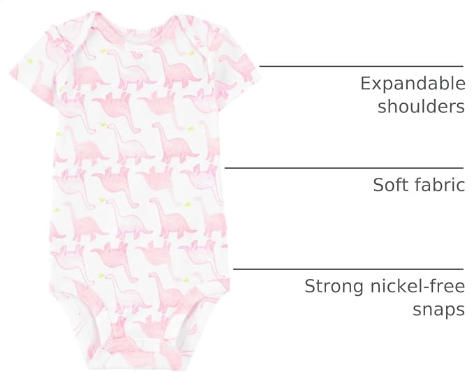 Simple Joys by Carter's Baby Girls 6 Pack Short Sleeve Bodysuit - Image 3
