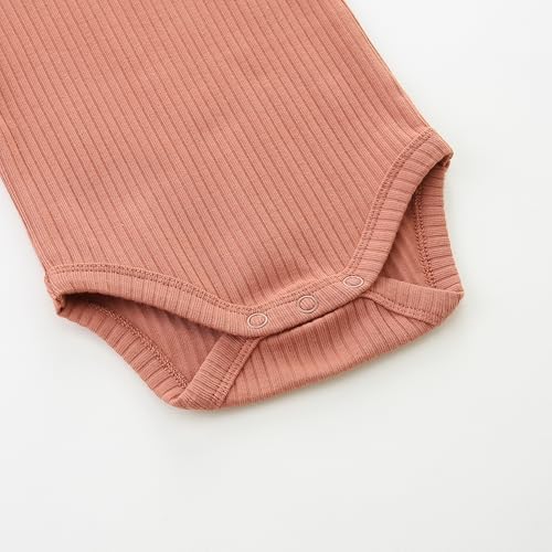 Baby Girl Knit Ruffle Outfit Clothes Ribbed 100% Organic Cotton Solid Color - Image 6