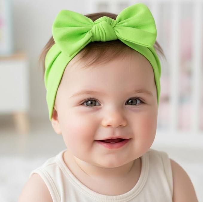 Baby Girl Headbands-Infant, Toddler Cotton Handmade Hairbands - Image 5
