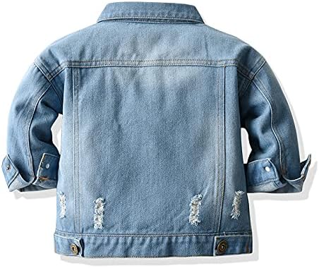 Toddler Baby Girls Jean Jacket Kids Denim Jacket Long Sleeve Button Top Coat - Image 2