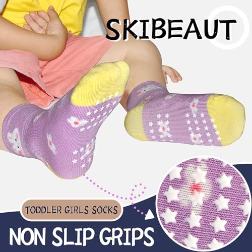 SkiBeaut Baby Toddlers Girls Socks, 12 Pairs Non Slip Kids Grips Toddler Grippy - Image 2