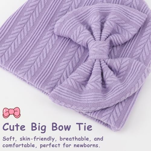 Newborn Baby Hats and Mittens Set Infant Bow Beanie Cap Toddler Gloves Newborn - Image 6