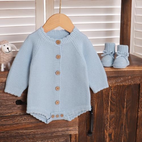 LAWKUL Cotton Baby Sweater and Booties Set - Image 3