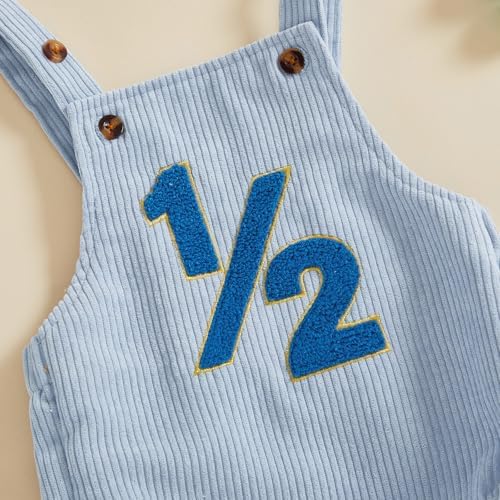 Honganda Baby Boy 1/2 Birthday Outfit Half Way to One Cake Smash Romper - Image 6