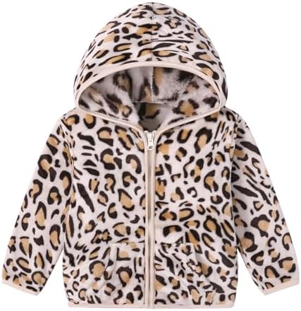 Toddler Baby Girl Fleece Jackets Fall Clothes Hooded Zip Fuzzy Coats by Adarl