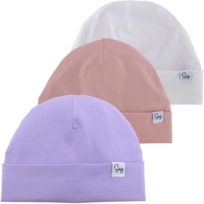 Jersey Beanie Hat for Newborn Baby Boys Girls Silky Satin Lined Hats Bonnet by Sugarmelon