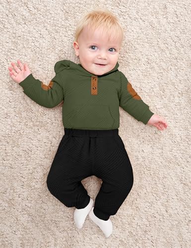 Fommy Baby Boy Clothes Colorblocked Long Sleeve Hoodie + Long Pants 2PCS Fall - Image 4