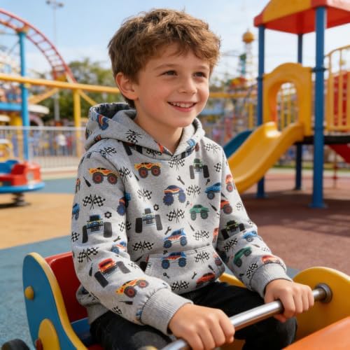RETSUGO Baby Boys Dinosaurs Hoodie Boy Girls Truck Pullover - Image 4