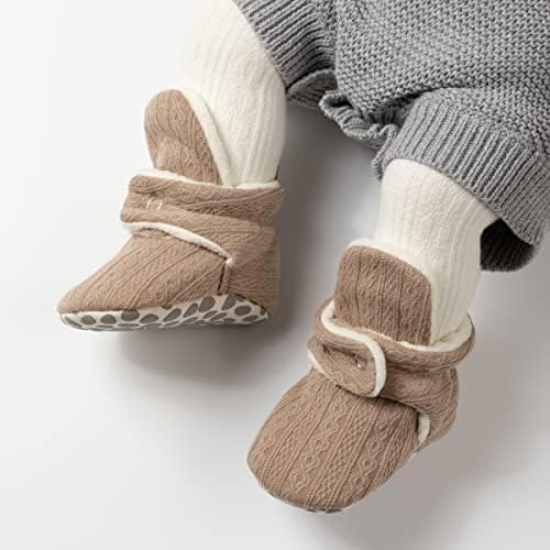 ohsofy Newborn Baby Cotton Booties Stay On Slipper Winter Warm Soft Shoes - Image 2