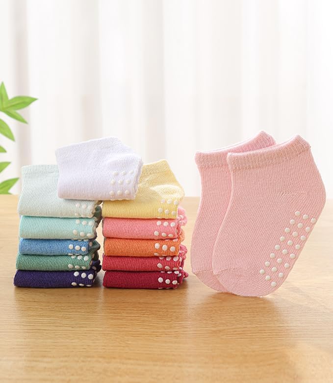 Baby Non-Slip Ankle Socks 12 Pack Soft Cotton - Image 5