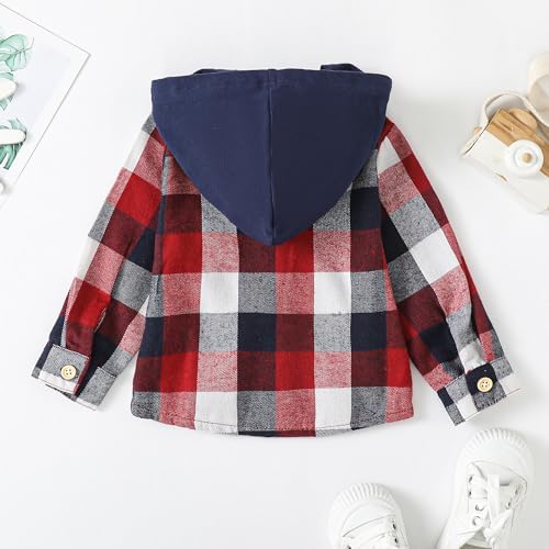 Toddler Baby Boy Long Sleeve Shirt Flannel Buffalo Plaid Shirts Button Down - Image 4