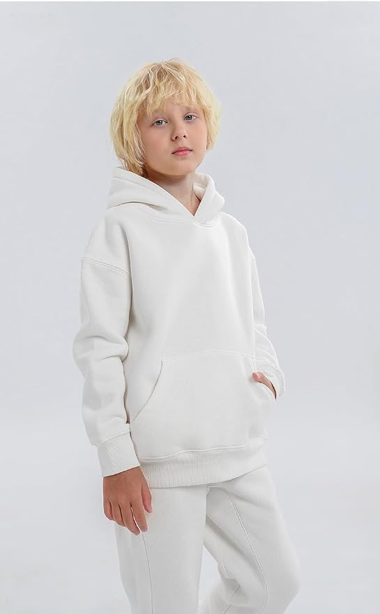 Toddler Boys Girls Sweatshirt Cotton Solid Fall Pullover Hoodie | Long Sleeve - Image 2