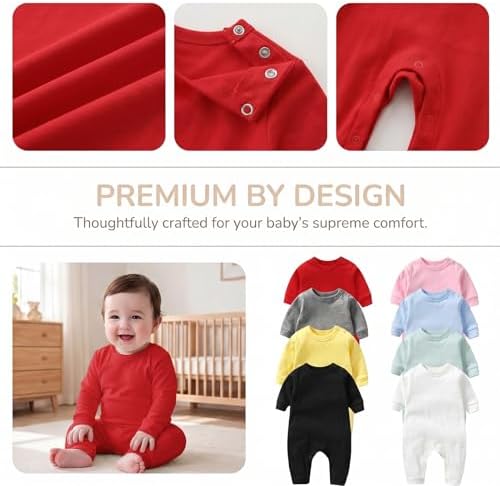 Unisex Baby romper, Long Sleeve 100% Cotton Baby Clothes, Baby Footless Jumpsuit - Image 2