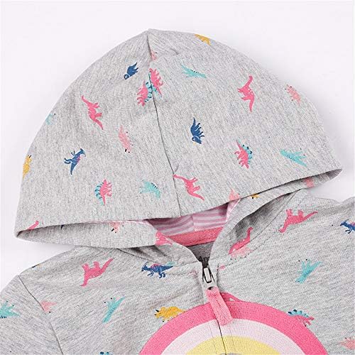 Baby Girl Zip-up Jacket Rainbow Unicorn Cotton Hoodie Sweatshirt Toddler Fall - Image 4