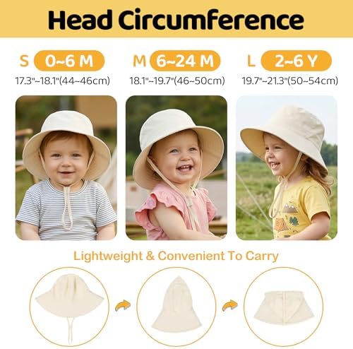 Toddler Bucket Hats UPF 50+ Baby Sun Hat Adjustable Kids Sun Protection Summer - Image 6