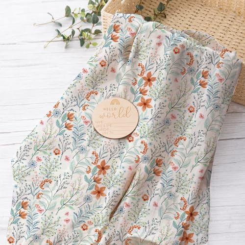 Newborn Swaddle Set with Matching Hat and Bow Set, Floral Baby Girl Newborn - Image 7