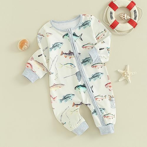 Western Baby Cowboy Clothes Neutral Zipped Fall Romper Outfit - Image 2