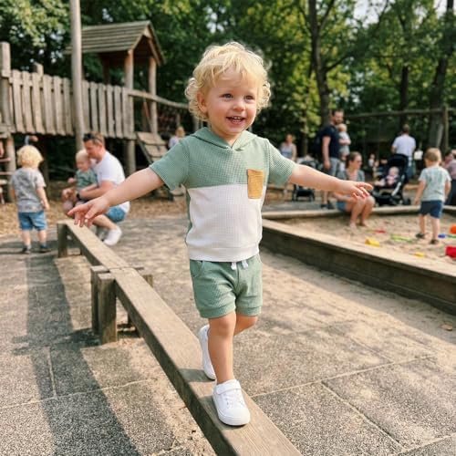 Toddler Baby Boy Hooded Dinosaur Summer Outfit Funny T-Shirt Shorts Set - Image 6