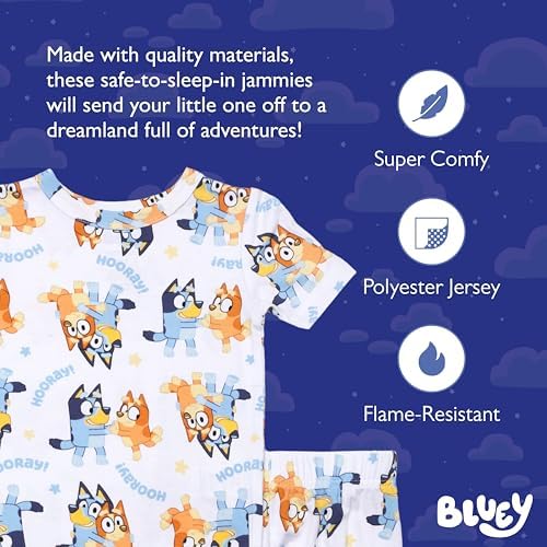 Bluey Boys' 2-piece Snug-fit Viscose Pajama Set, Soft & Cute - Image 2