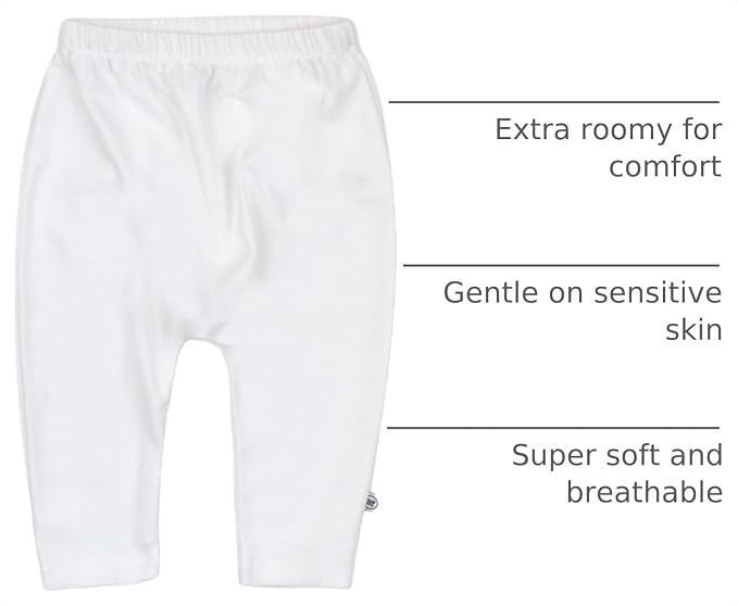 HonestBaby Unisex-Baby Multipack Harem Pants Roomy Fit Pull on Bottoms 100% - Image 4