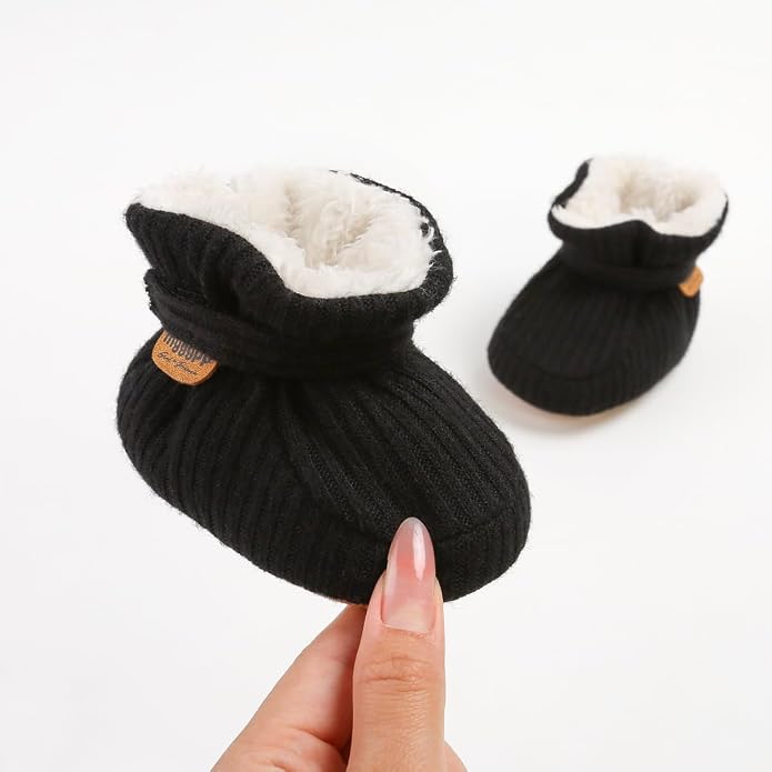 Infant Baby Boys Girls Cozy Fleece Booties Stay on Slippers Non Slip Soft - Image 5