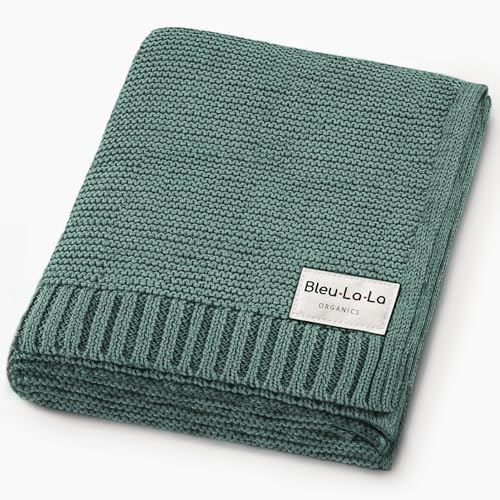 100% Organic Cotton Heritage Knit Textured Baby Quilt Blanket by BleuLaLa