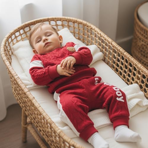Giraropa Newborn Baby Boy Clothes Rib Knit Romper Jumpsuit Solid Sweater - Image 2